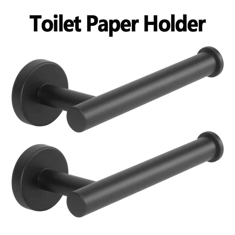 Porta carta igienica da bagno, confezione da 2, porta carta igienica a parete per bagno e cucina (nero)