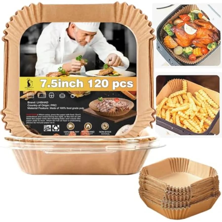 4 qt Air Fryer Liners, Chefman Air Fryer Liners, Disposable 4qt Air Fryer Liner for Chefman TurboX 4-in-1and 4.5 QT Cuisinart A