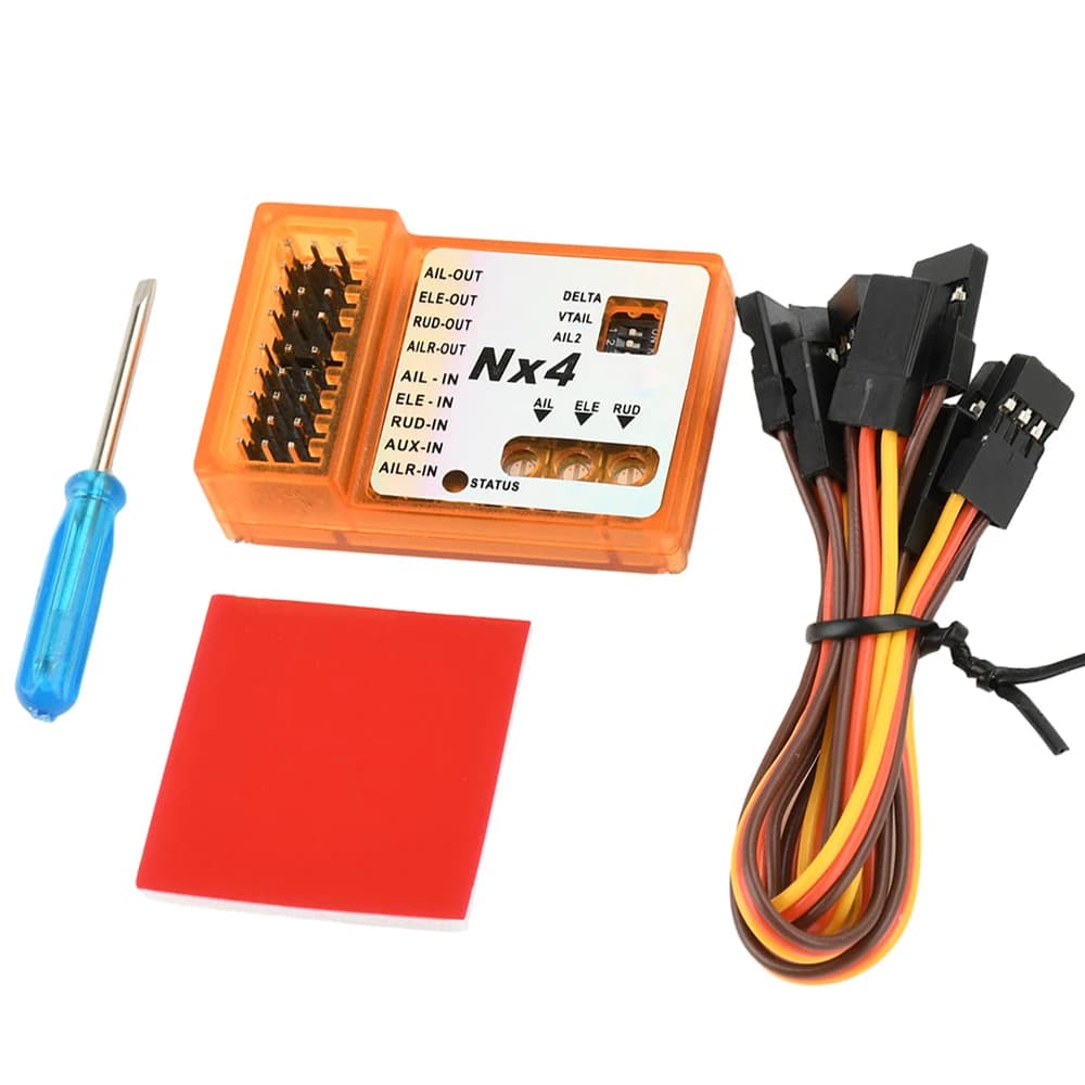 NX4-EVO/NX4-PRO flight controller 3D flight gyro balance, suitable for fixed-wing aircraft, supports rate/hold/gyro off mode