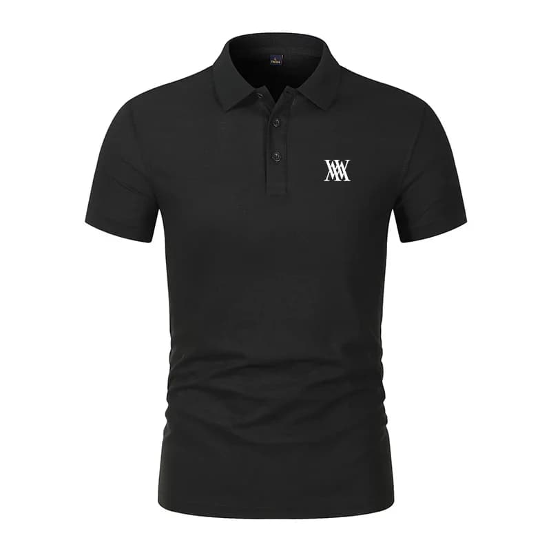 T-shirt da golf da uomo, casual, a maniche corte, con colletto polo, estiva, semplice e alla moda, con stampa.