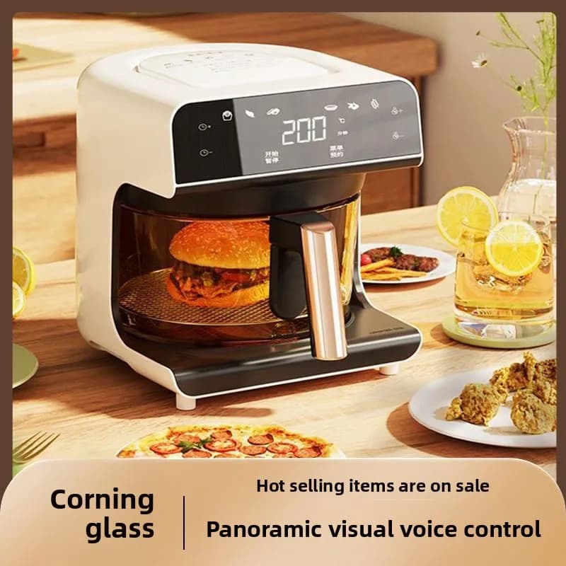 Friggitrice ad aria visiva, timer domestico intelligente ad attivazione vocale, forno elettrico multifunzionale completamente automatico touch-screen