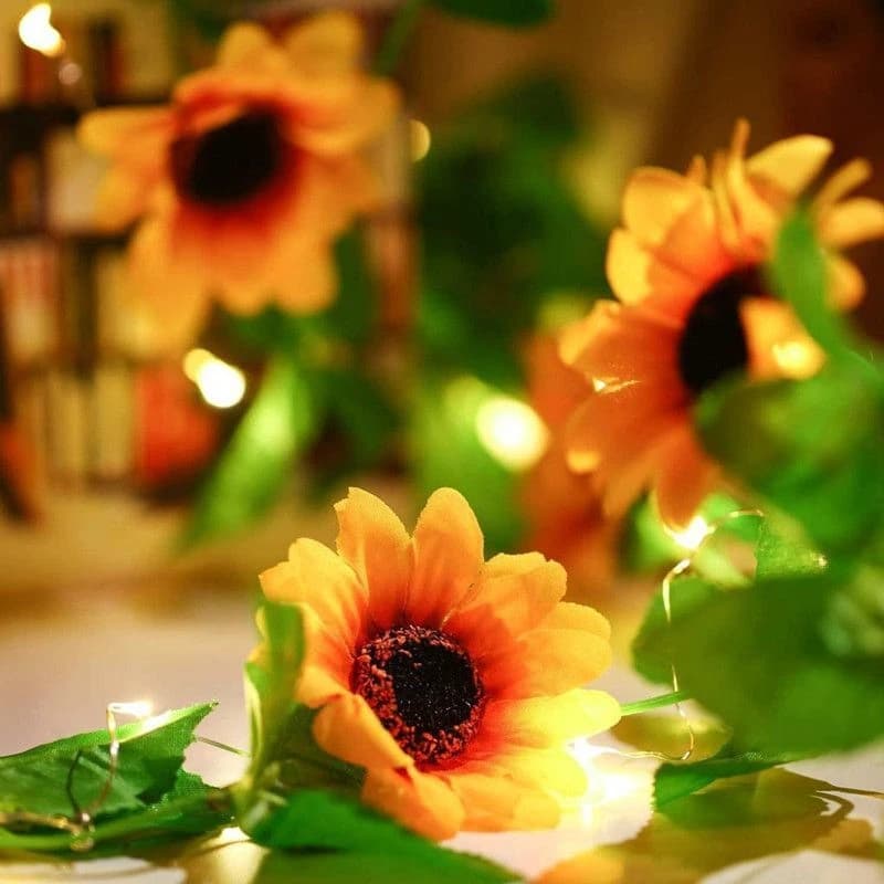 Luci a Stringa LED 20/50/100 con Foglie Artificiali, Alimentate a Batteria, per Matrimoni, Feste, Ghirlande, Decorazioni da Esterno, Giardino, Casa, Ramadan
