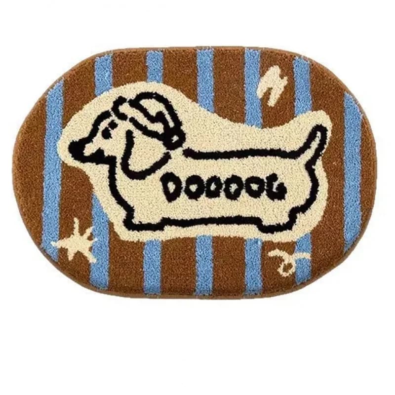 VIKAMA Tappeto morbido moderno con cane dei cartoni animati, antiscivolo, lavabile, decorativo, per interni, soggiorno, camera da letto