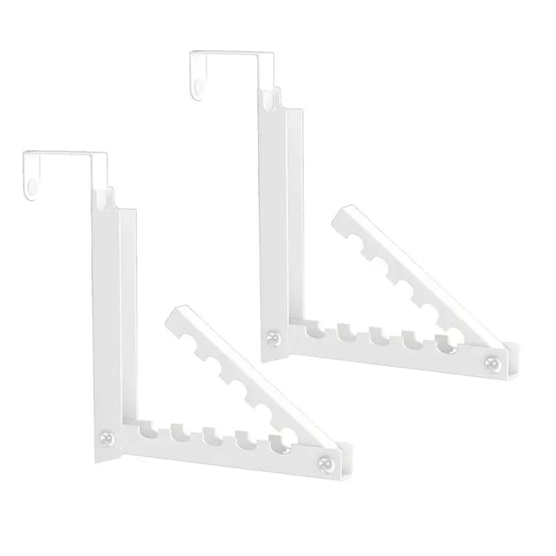 AT43 - Ganci per porta (2 pz), Stendibiancheria salvaspazio da appendere alla porta con 10 ganci, Appendiabiti da porta