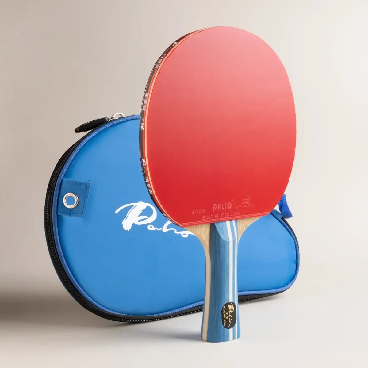 Ping pong Rack original 2-star PALIO with rubber loops CJ8000 Offensive control Mazza by ping pong with bag