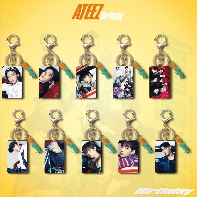 New ATEEZ Cartoon Peripheral Acrylic Keyring Transparent Double Print Hanging Key Daily Backpack Decorative Key Accessory