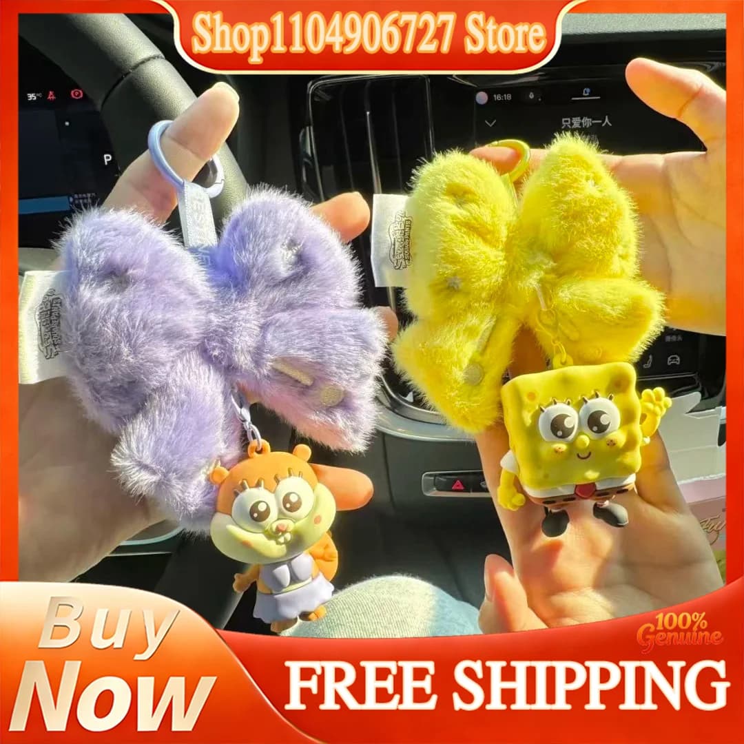 Bestine SpongeBob Ornamento Aromaterapico da Appendere Blind Box Peluche Anime Ciondolo a Fiocco Decorazione per Borsa Auto Accessorio Cartone Animato Carino per Adulti