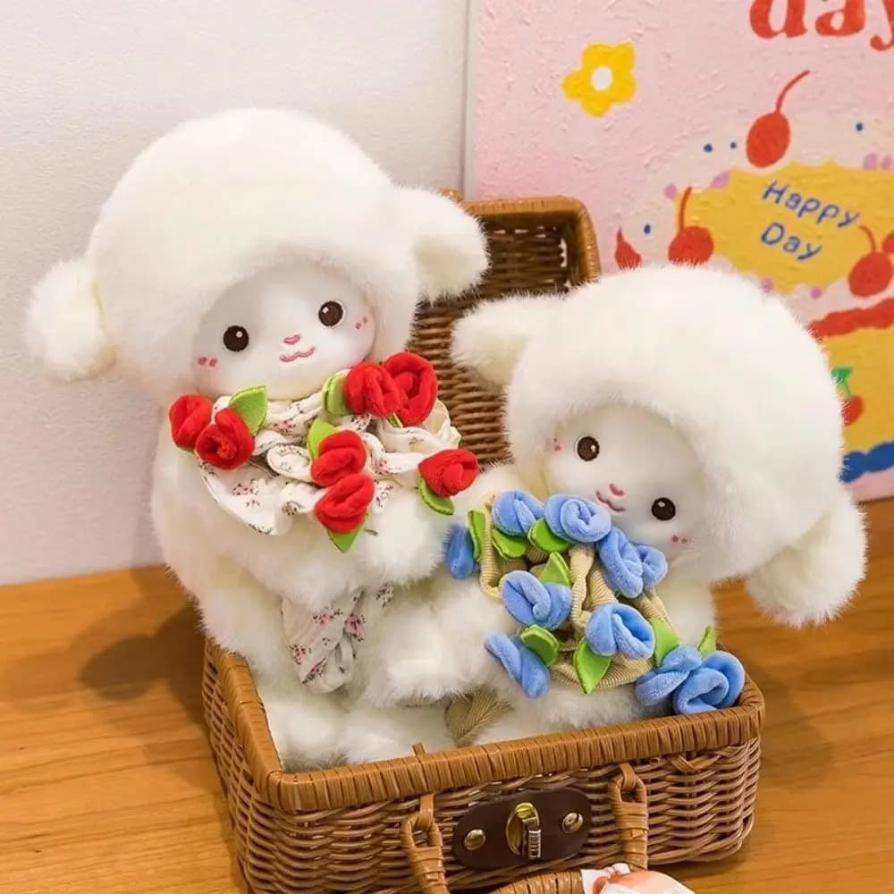 Cuscino per dormire Cartone animato Pecora Peluche Bambola Soffice Morbido Agnello Peluche Kawaii Simulazione Animale Soffice Bambola Giocattolo Di Natale