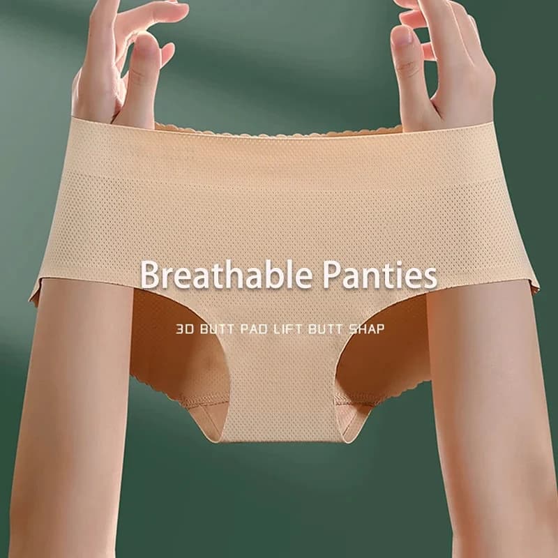 Women Low Waist Mesh Tummy Control Panty Slimming Underwear Fake Buttock Body Shaper Padded Seamless Panties Lady Hip Enhancer