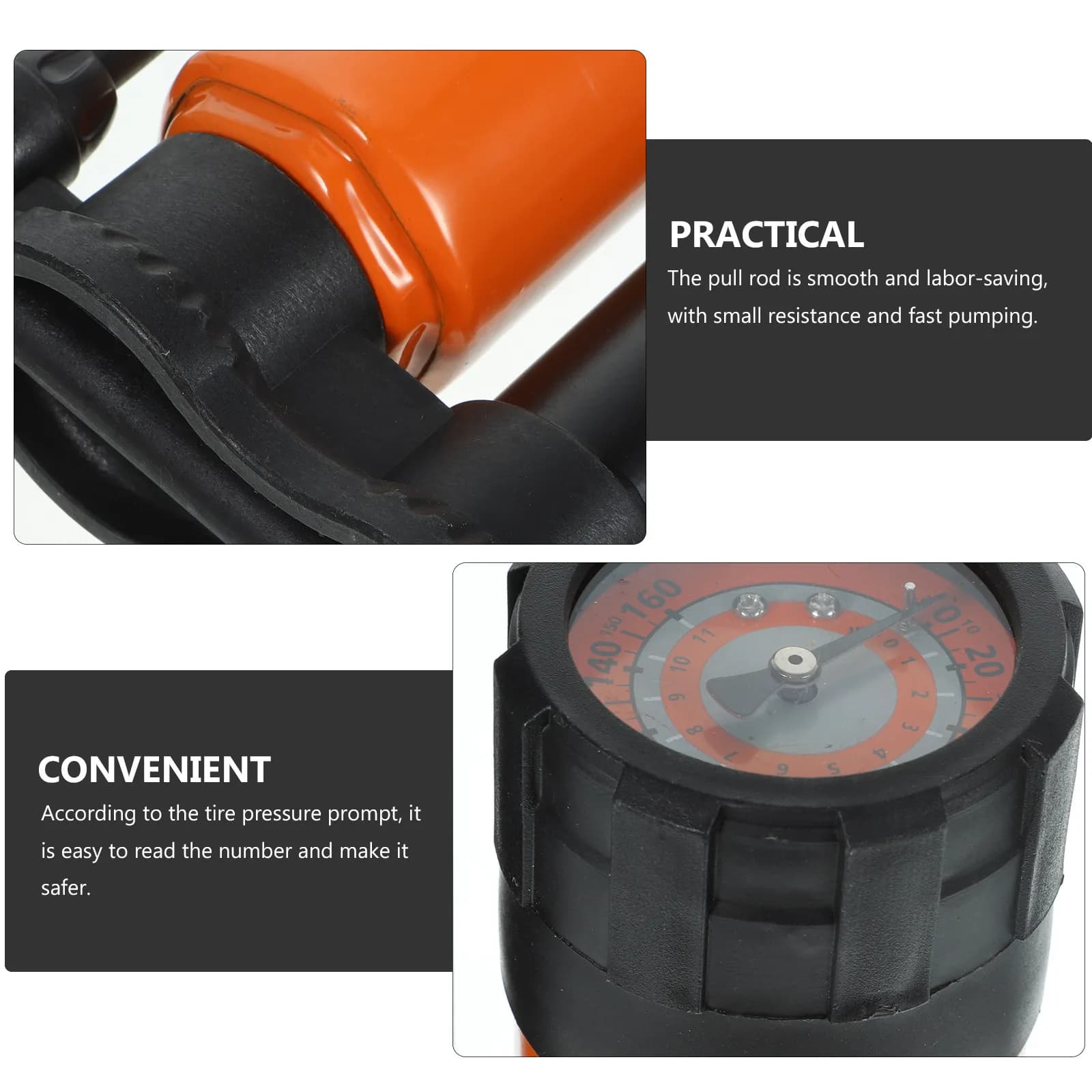 Pompa verticale portatile ad alta pressione da 160 PSI per pneumatici di moto, mountain bike, palloni sportivi e gonfiaggio biciclette