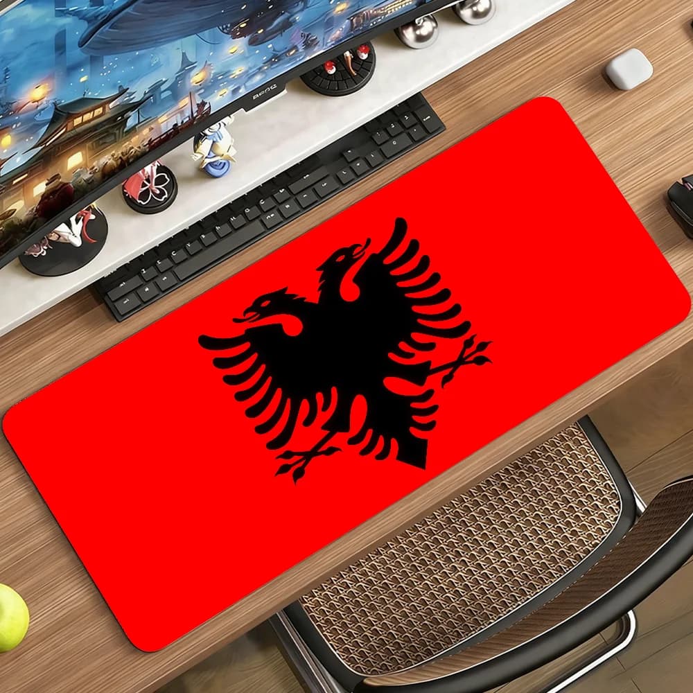 Tappetino per Mouse della Nazione Albanese, Antiscivolo in Gomma, Tappetino per Computer da Gioco, Decorazione per Scrivania, Grande Tappetino per Laptop e Ufficio