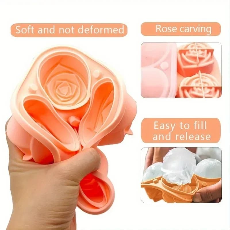 Set di 6 Stampi per Cubetti di Ghiaccio a Forma di Rosa, per Cioccolato, Gelatine, Cubetti di Ghiaccio, per Camper, Feste, Cucine e Accessori per Frigoriferi