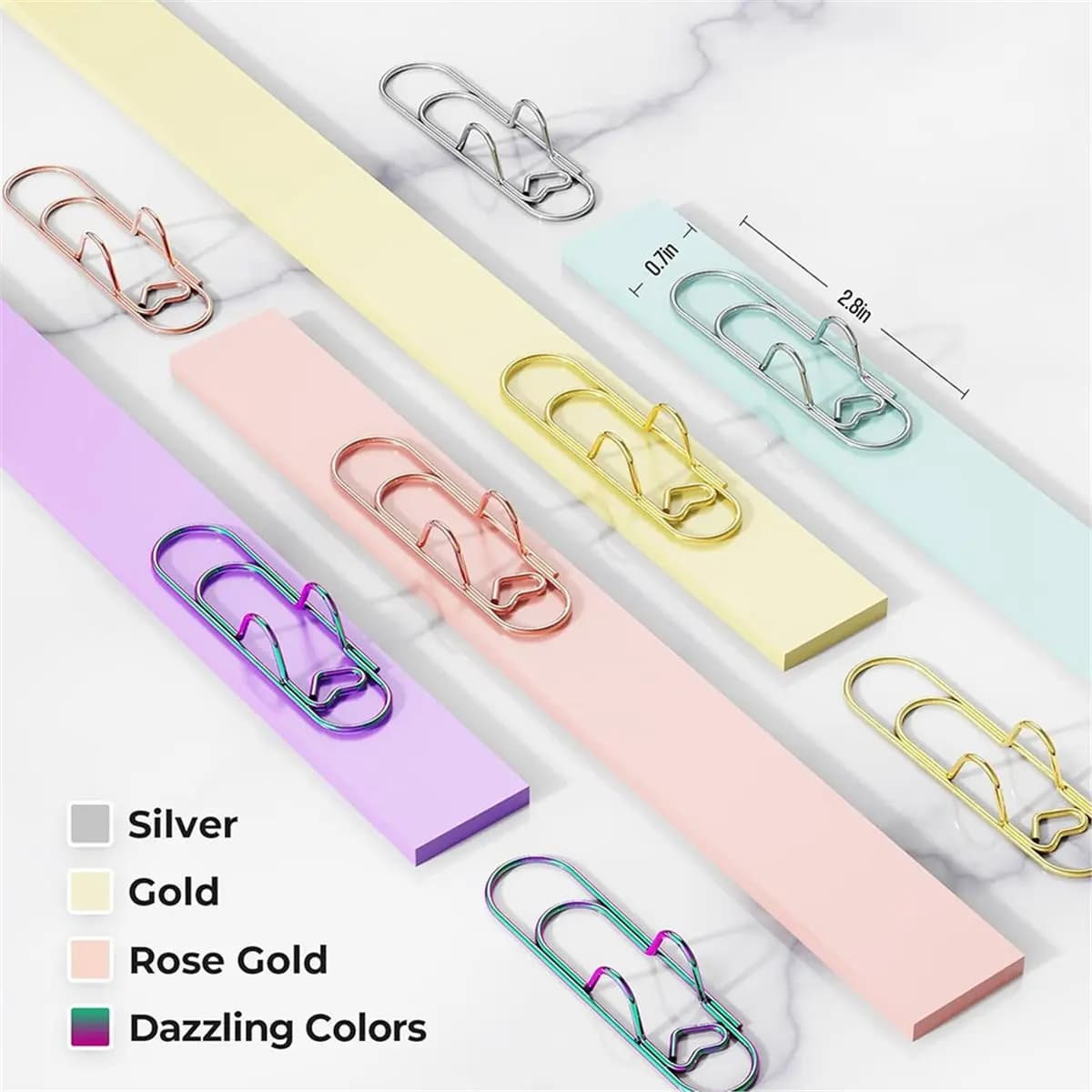 A22I Portapenne a Graffetta, Clip in Metallo per Quaderni - 12 Pezzi Colorati Portapenne a Graffetta Accessori per Planner