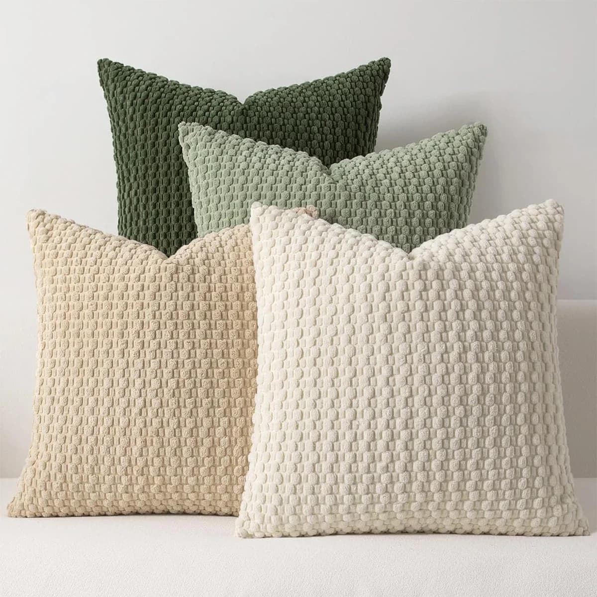 1 fodera per cuscino morbida in stile Boho, design moderno a doppia faccia, decorazione neutra per la casa in stile rustico, quadrata a righe in velluto a coste