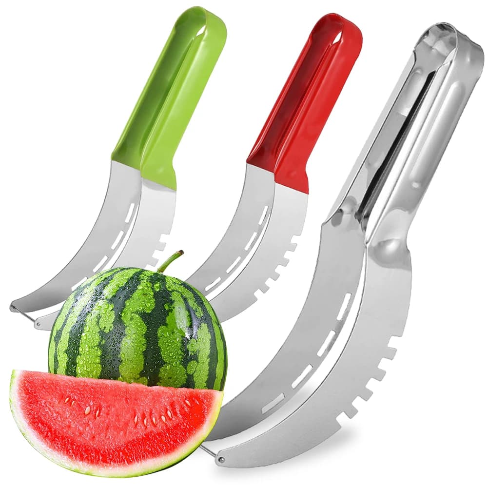 Coltello per affettare artefatto anguria Coltello in acciaio inossidabile Corer Strumenti per frutta e verdura Accessori per la cucina con clip per frutta anguria