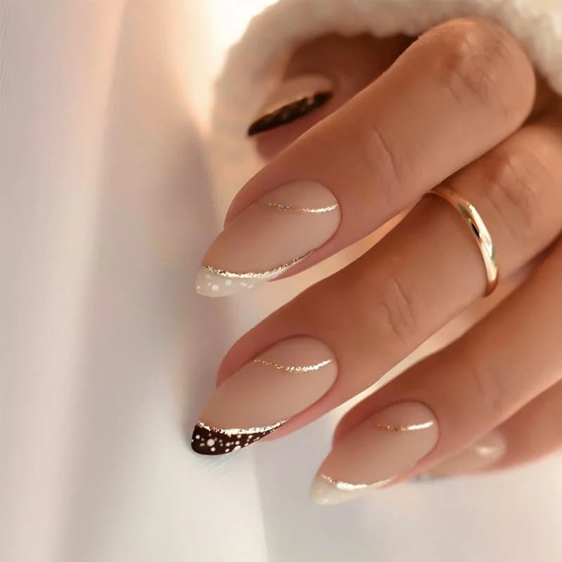 24 pieces French-style wearable nails fake nails apricot square nail art patch