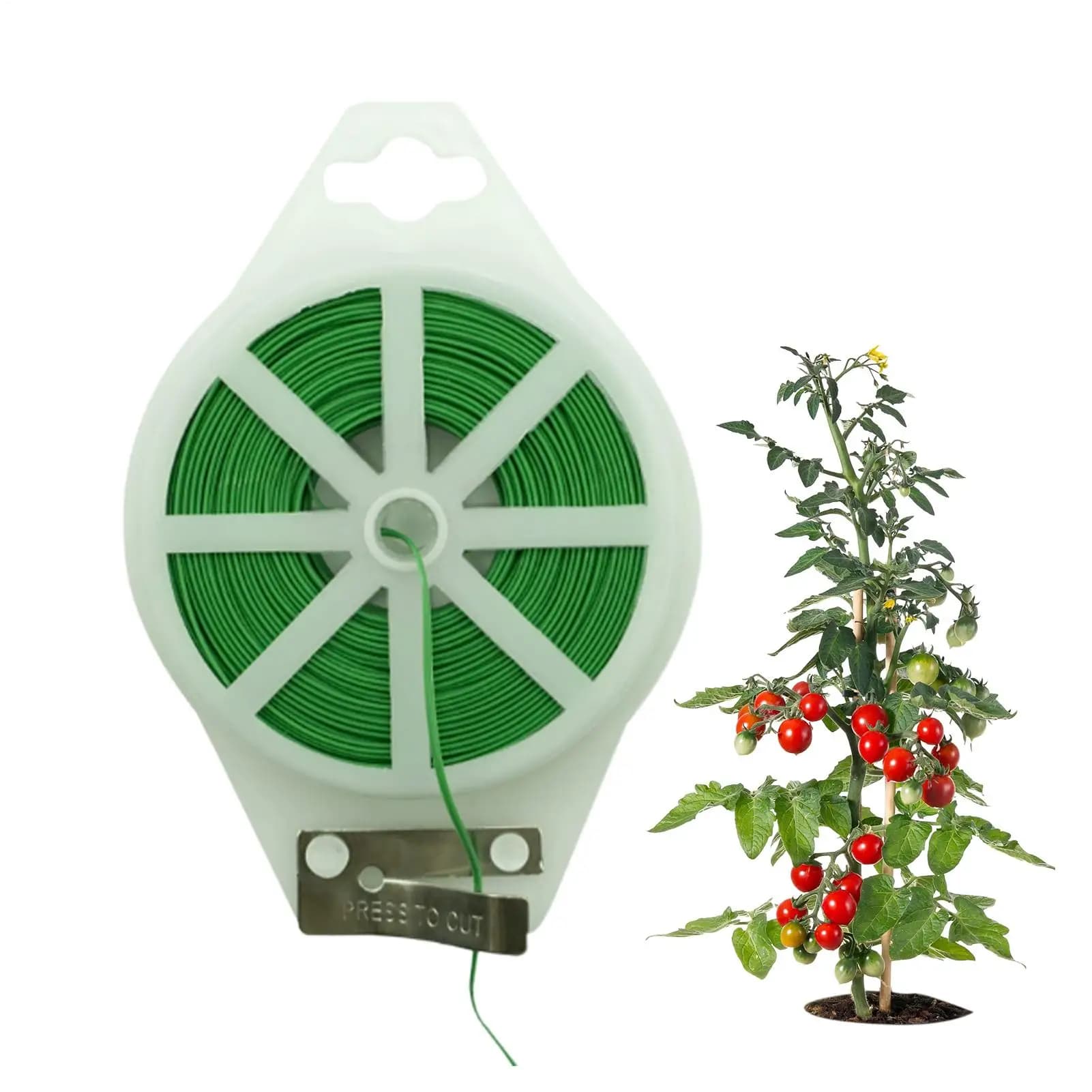 Filo di Ferro per Giardino da 100m con Taglierina, Cavo di Supporto per Piante Rampicanti, Fiori e Viti, Strumento per Legare e Avvolgere