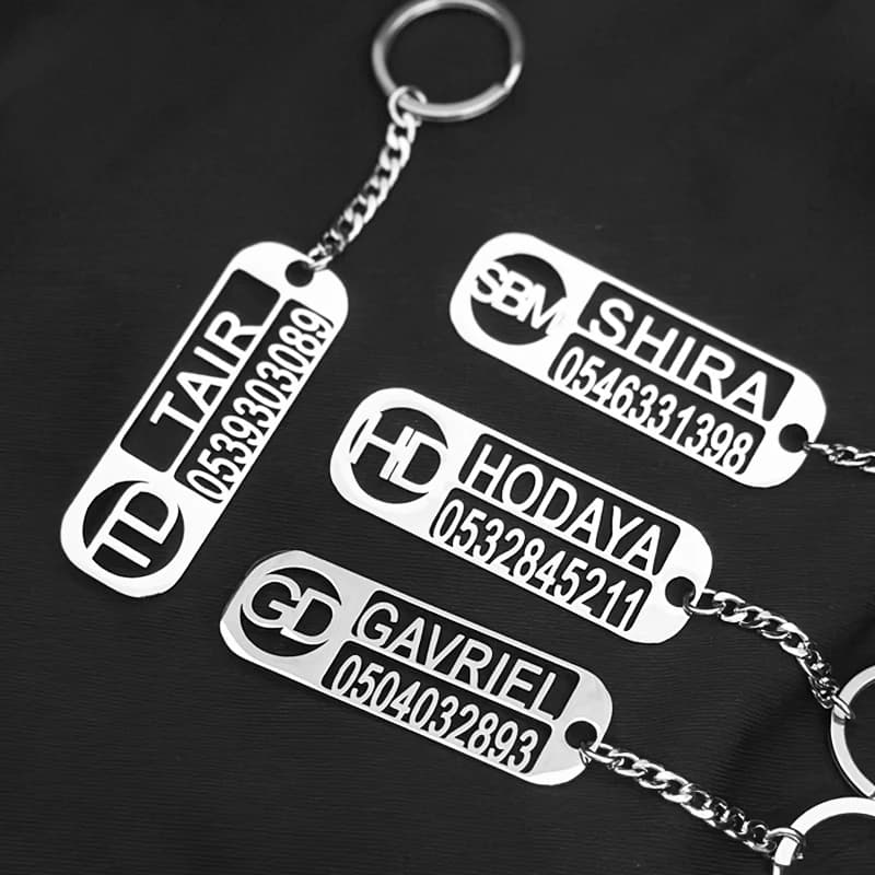 Nome personalizzato personalizzato portachiavi telefono cellulare numero di auto numero di porta indirizzo Logo aziendale ciondolo targhetta regalo amico