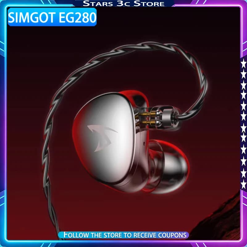 SIMGOT EG280 Auricolari HIFI Cablati con Scheda Audio per Decodifica di Livello HiFi, Leggeri e a Bassa Latenza, Cuffie da Gaming, Regalo per Gamer
