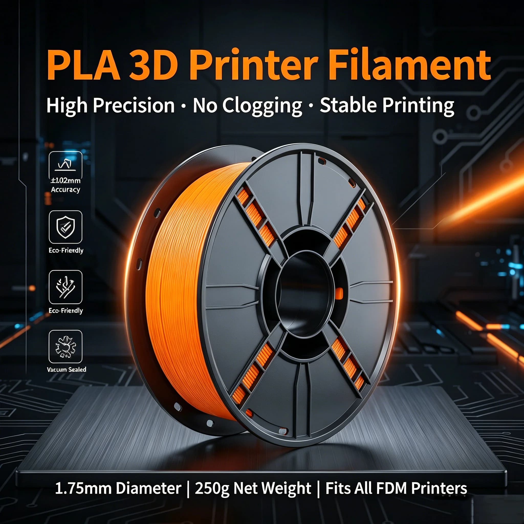 3D Printer Filament PLA 1.75mm 0.25kg Plastic Consumables Materials for 3D Printer