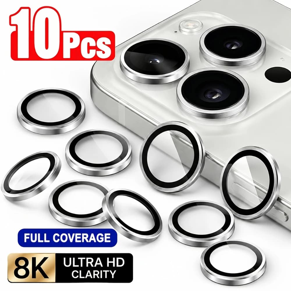 NNBILI 10pcs Ultra HD Full Cover Camera Lens Protector,for iPhone 18 17 16 15 14 13 12 11 Pro Max, Anti-scratch Lens Protectors