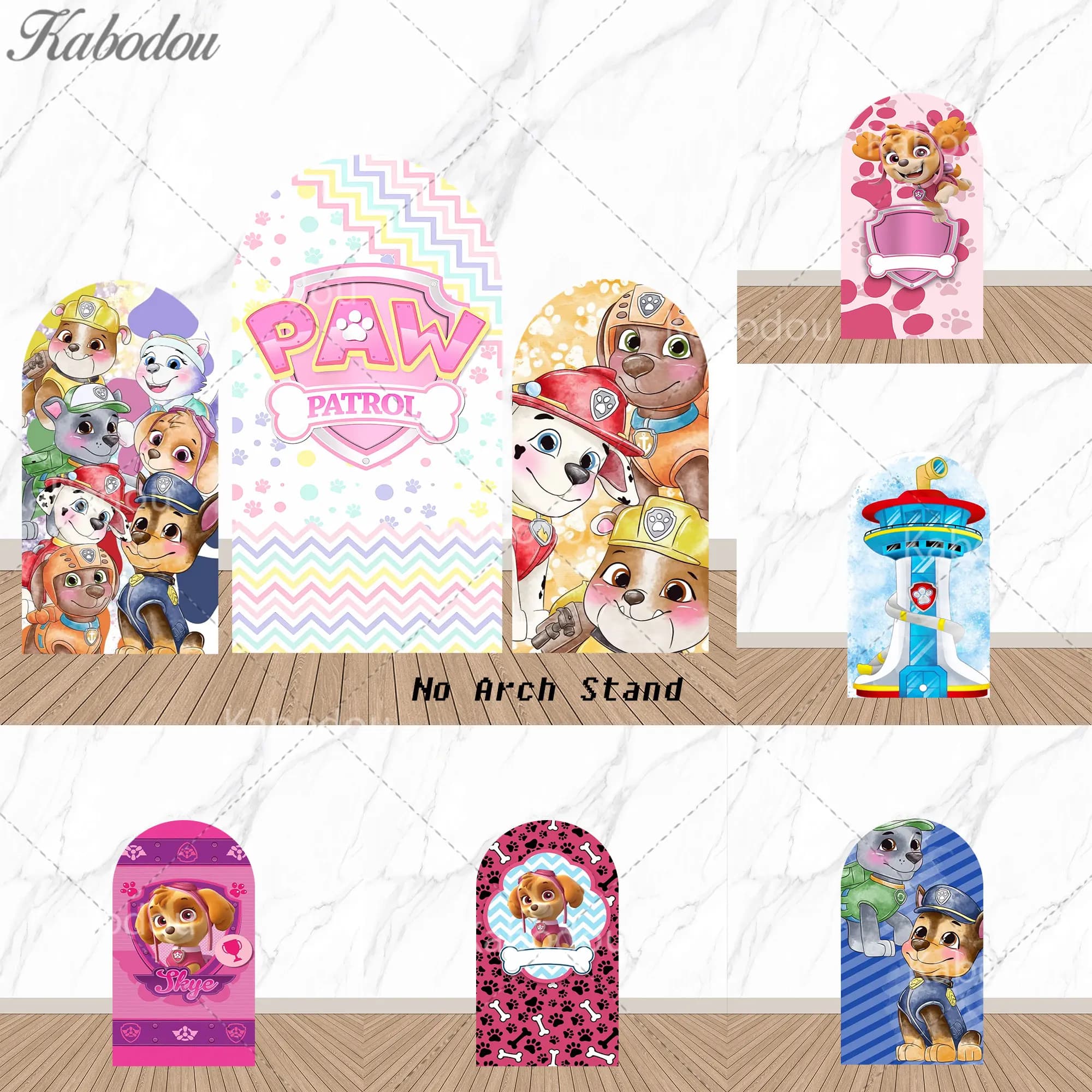 Copertura per Arco Decorativo Paw Patrol, per Feste di Primo Compleanno di Bambini e Bambine, Decorazioni con Cani dei Cartoni Animati, Sfondo per Baby Shower, Banner Fotografico