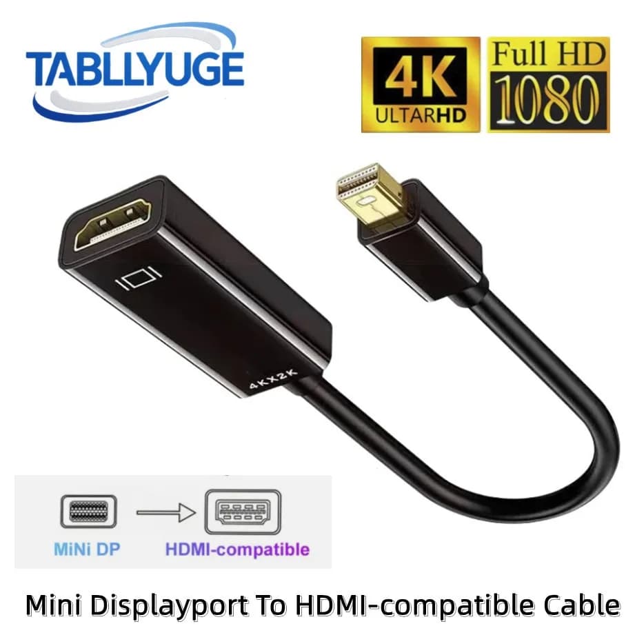 Cavo adattatore compatibile Mini DP a HDMI Convertitore Mini DP maschio a femmina compatibile HDMI 4K/1080P per Apple MacBook Air Pro
