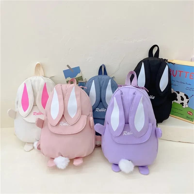Zaino Personalizzato a Forma di Coniglio con Nome Ricamato, Borsa Scuola per Bambini, Sacchetto Regalo Personalizzato per Pasqua, Borsa per Dolcetti per Bambine