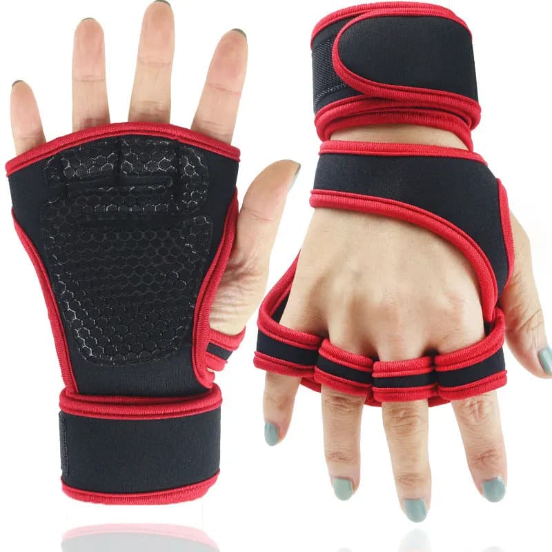 Gym Gloves for weight lifting exercises Sport Fitness without finger with wrist support Training gloves with anti-slip padding