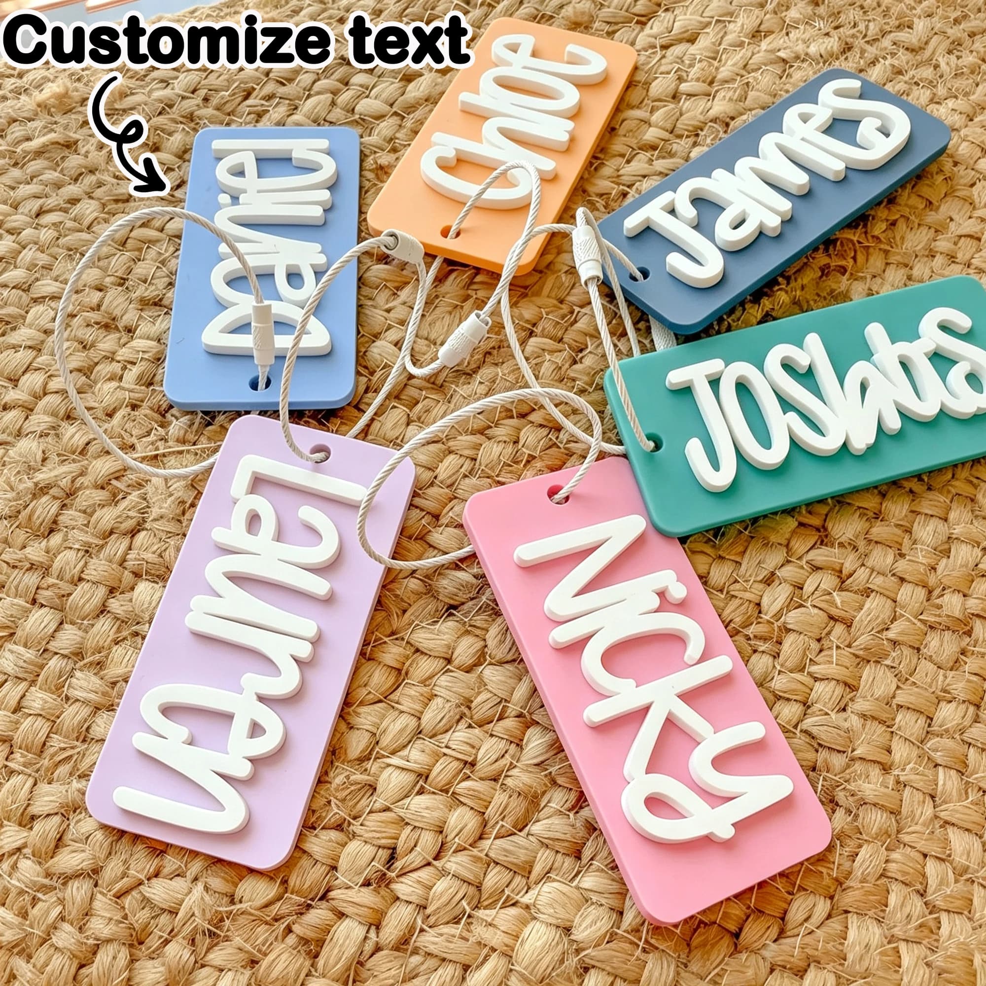 Personalized Name Acrylic Keychain, Acrylic Name Tag, Backpack Name Tag, Diaper Bag, Custom, Lunchbox Name Tag, Luggage Tag