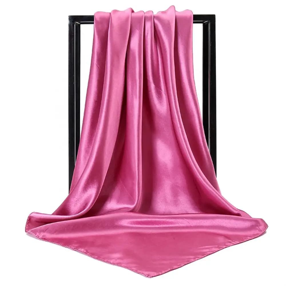Sciarpa di Lusso in Raso di Seta da 90 cm, Grande Formato, Morbida, Quadrata, per Collo, Hijab, Leggera, Tinta Unita, per Esterni