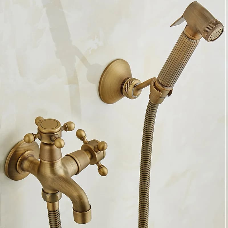 Antique Portable Bidet Sprayer Brass Toilet Bidet faucet Cold Bathroom Valve Jet Set shower for ass z00