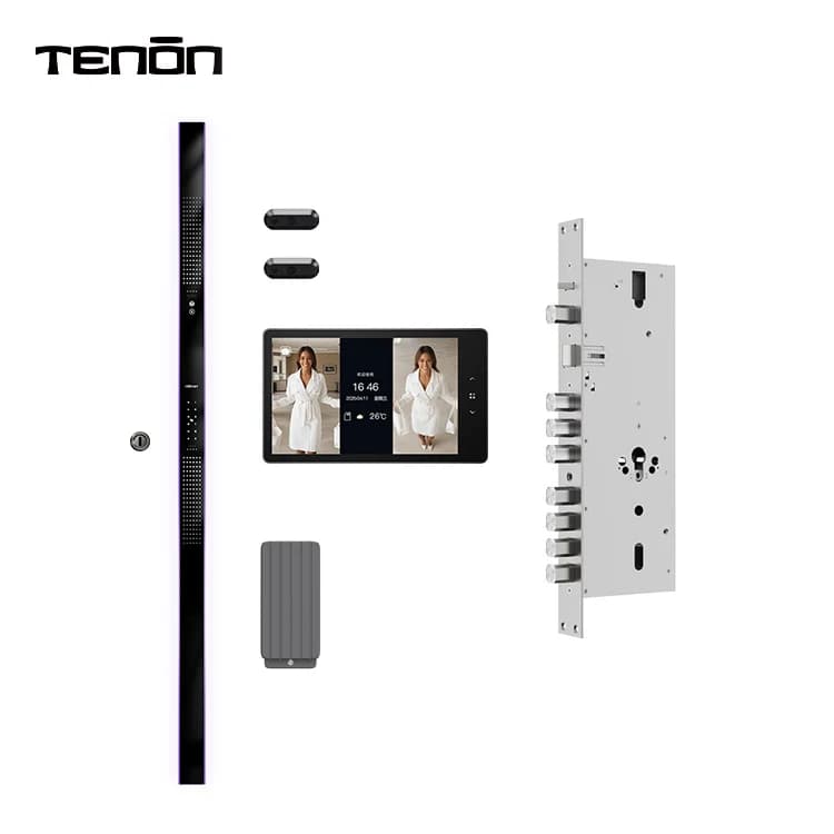 TENON Sicurezza Intelligente Impronte Digitali Riconoscimento Facciale 3D Smart Lock Automatico Tuya NFC Wifi Ingresso Frontale Smart Door Lock Set