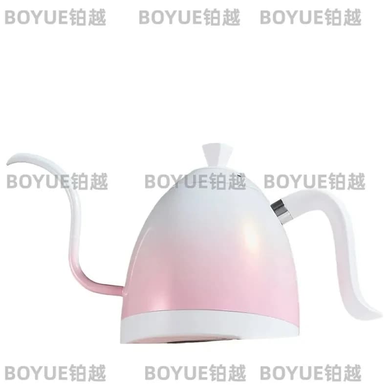 Stainless Steel Gooseneck Kettle Variable Temperature Control Pour Over Coffee Pot 0.6L Slim Spout Electric Tea Boiler Home
