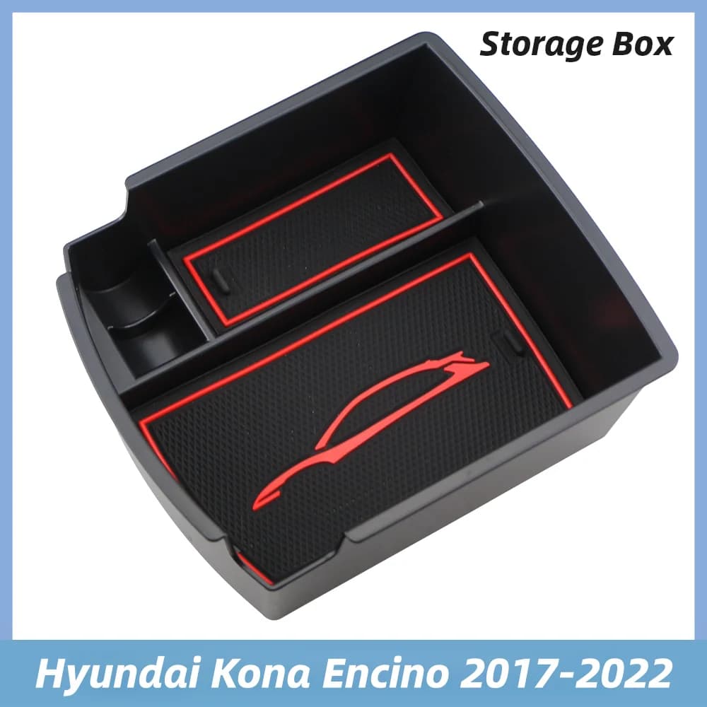 Per Hyundai Kona Encino 2017 2018 2019 2020 2021 2022 Car Center Console Bracciolo Scatola di Immagazzinaggio Vassoio Contenitore Organizzatore Accessorio