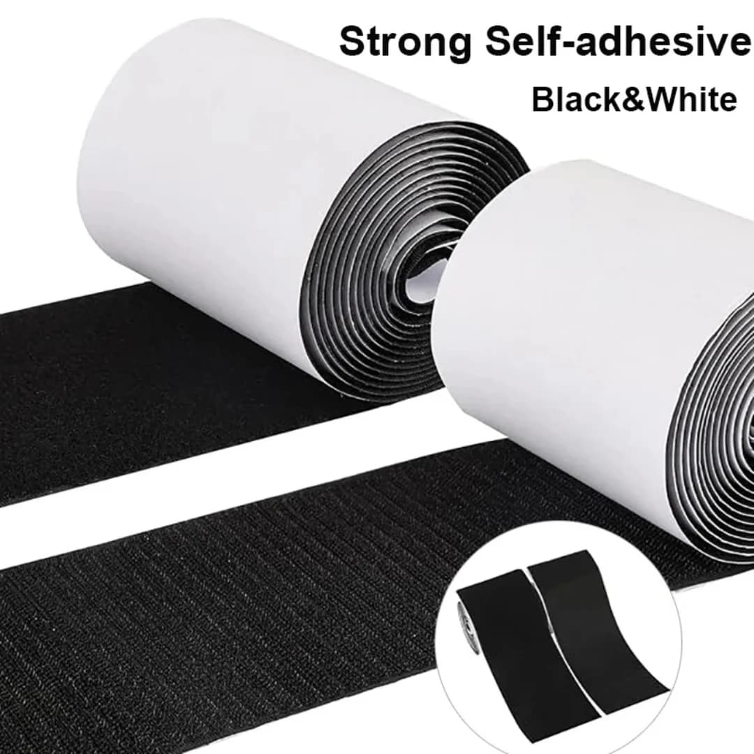 2pcs/set Width 100mm(39.37in）Strong Self-adhesive Fastener Tape Hook and Loop Back Nylon Sticker Adhesive Tape With Glue