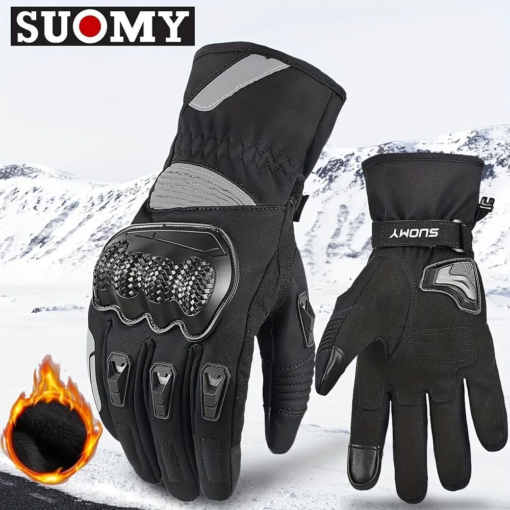 Men's Motorcycle Coldproof Cycling Gloves Waterproof Windproof Thermal Protection Gear Touchscreen Anti-Slip Items Winter Glove