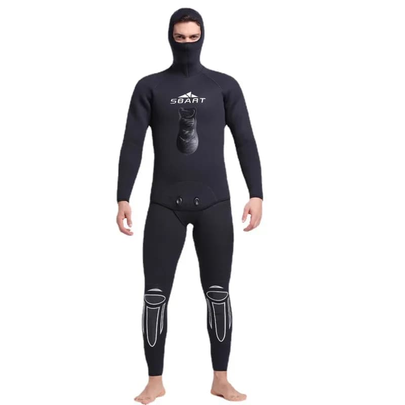 Muta subacquea in gomma flessibile da 5 mm, calda per nuoto invernale, a maniche lunghe, intera, ispessita, anti-meduse