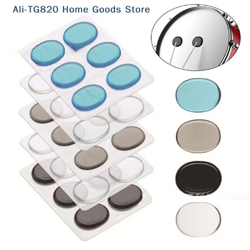[TG820] 6 Pezzi/Foglio Cuscinetti in Gel per Tamburi, Silenziatori in Silicone per il Controllo del Tono dei Tamburi, Accessori per Strumenti a Percussione