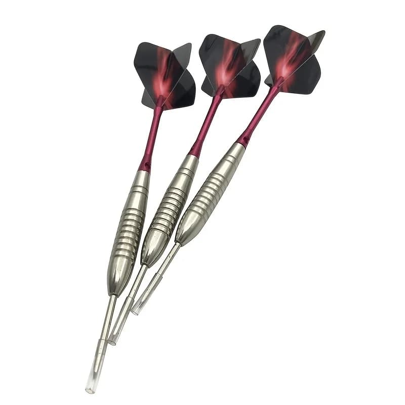 Professional Darts New 3Pcs Steel Pointed Darts 22g Standard Hard Steel Tip Dart Red Aluminum Dart Shafts Flight