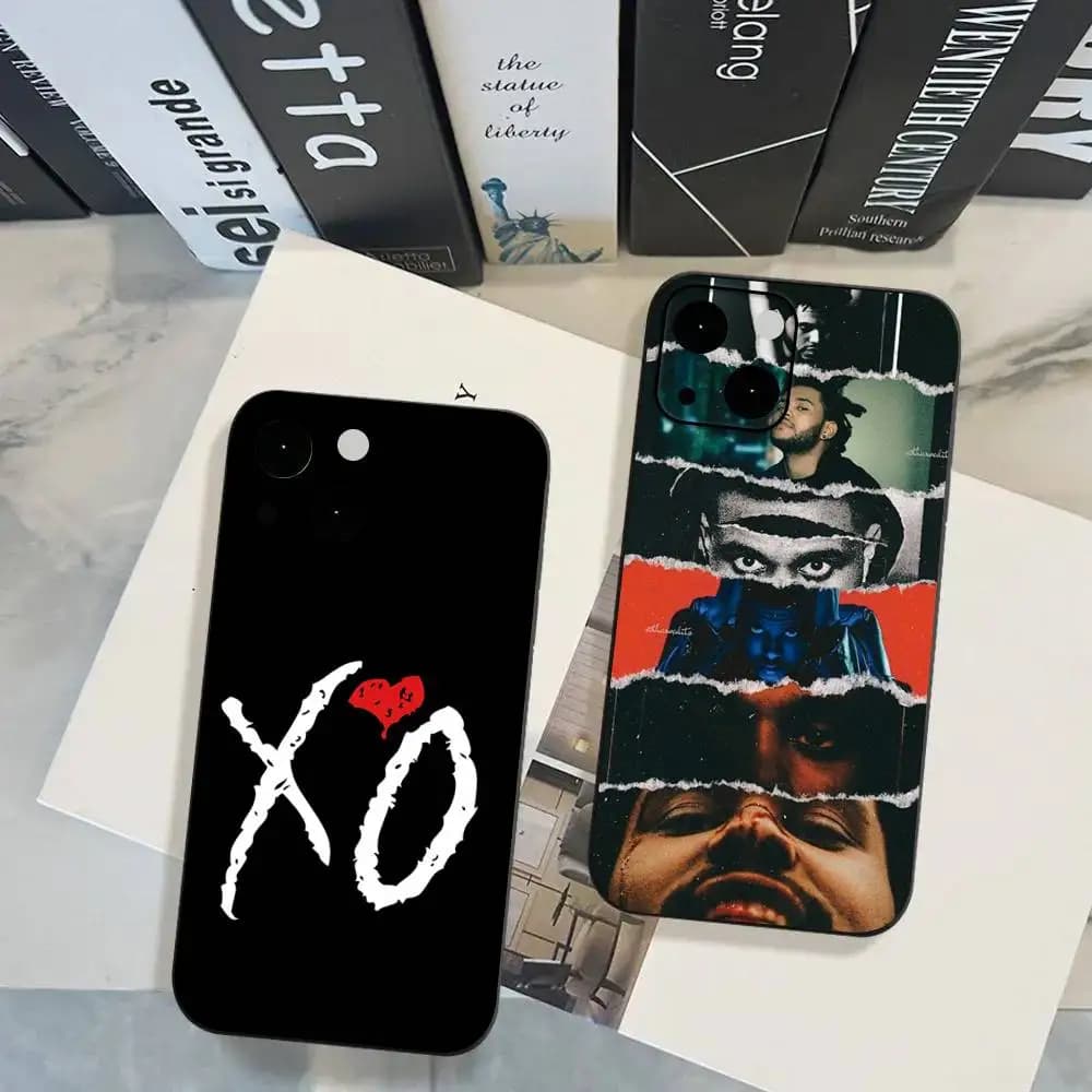 1pc The W-Weeknd XO Custodia per telefono Custodia morbida in silicone nero per IPhone 17 16 15 14 13 12 11 Air Pro Max Plus