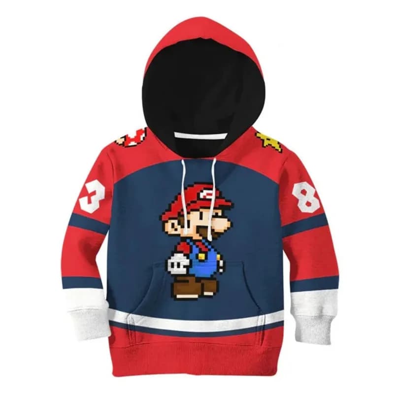 qa156New Super Bros Felpa con cappuccio Kawaii Yoshi Mario Bowser Felpa con cappuccio Primavera Autunno Adulto Cosplay Stampa 3D Cartoon Clo