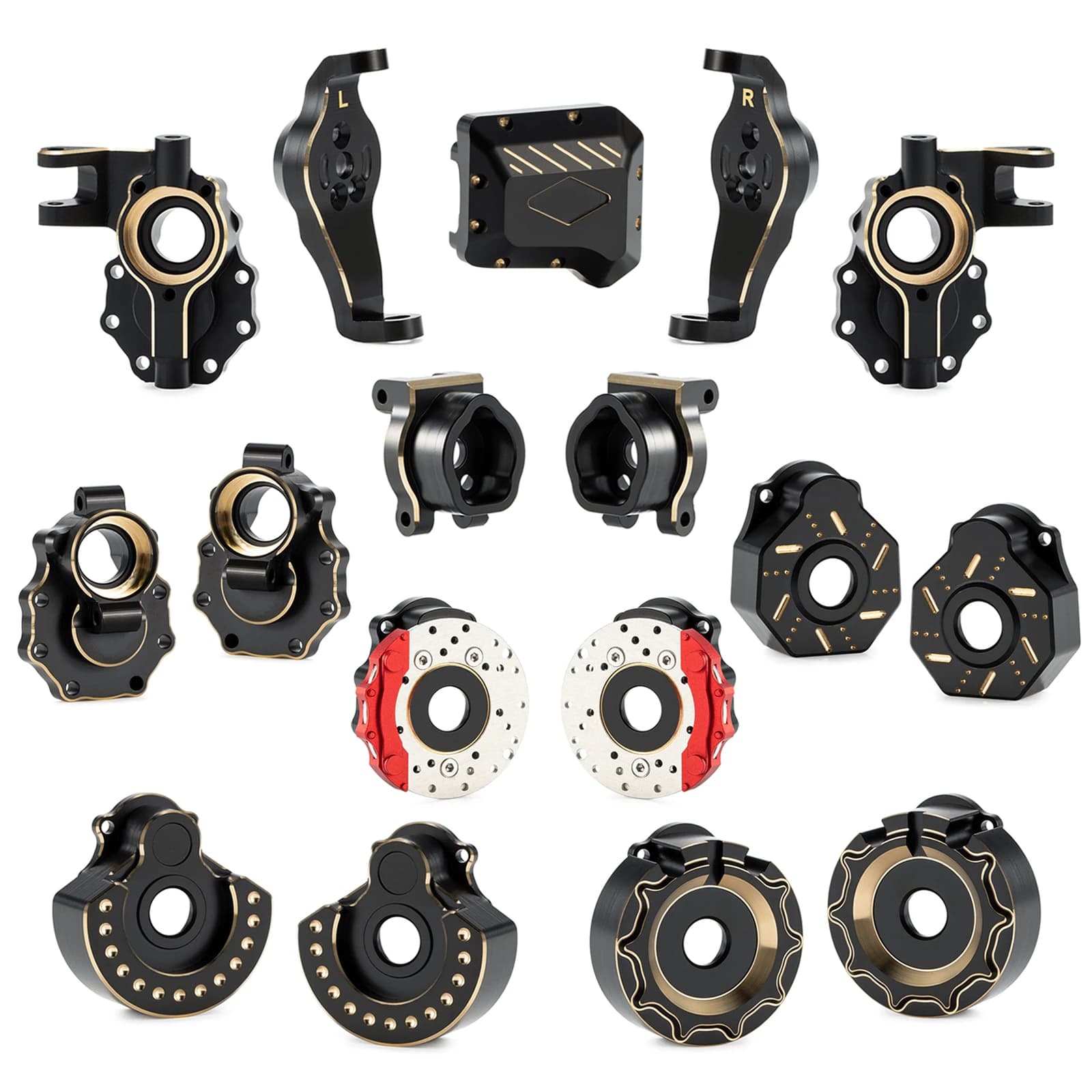 Heavy Duty Brass External Portal Drive Housing Steering Joint Blocks Differential Cover for 1/10 RC Crawler TRX4 TRX6 Portal Axis