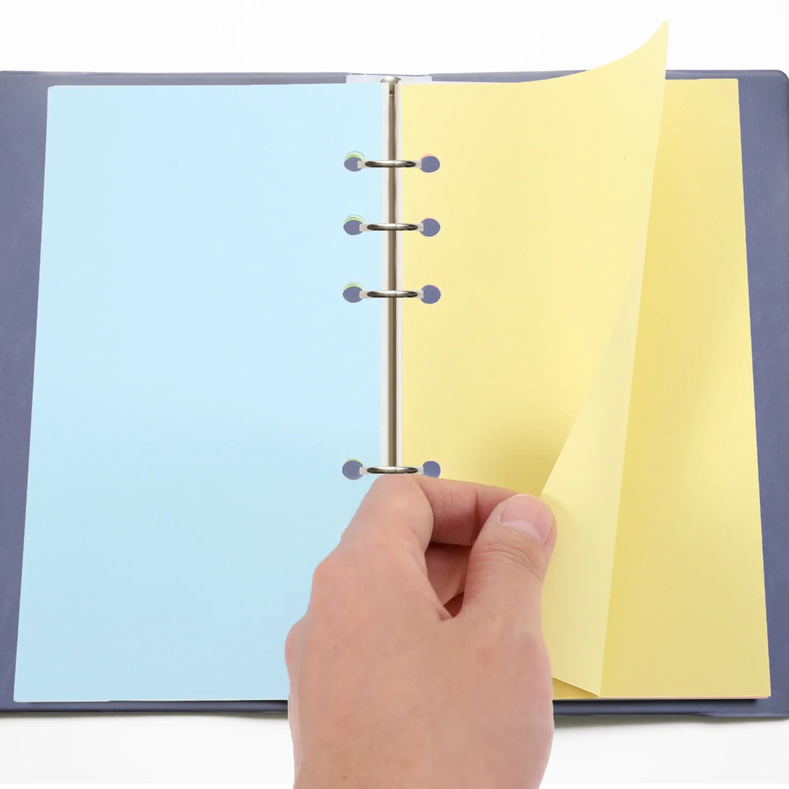 100 Fogli A6 Vuoti per Raccoglitore, Carta a Fogli Mobili a 6 Fori per Planner, Diario, Quaderno, Ufficio, Studenti, Scuola