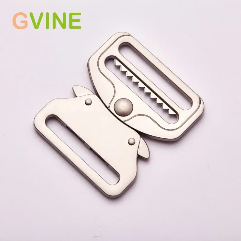 25mm 32mm 38mm fibbie di sicurezza in metallo argento nero fibbia a sgancio rapido laterale per regolatore della cinghia della cintura borse per bagagli accessori fai da te