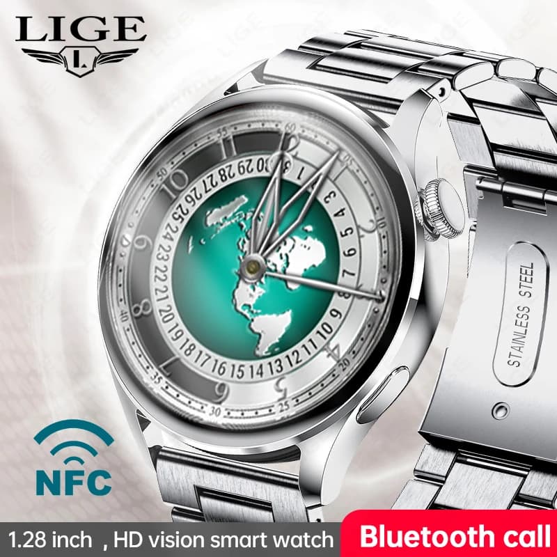 Smartwatch LIGE da Uomo 1.28 Pollici, Chiamate Bluetooth, Impermeabile, NFC, Sblocco Porte, Monitoraggio Frequenza Cardiaca, Sonno e Sport, Braccialetto in Offerta