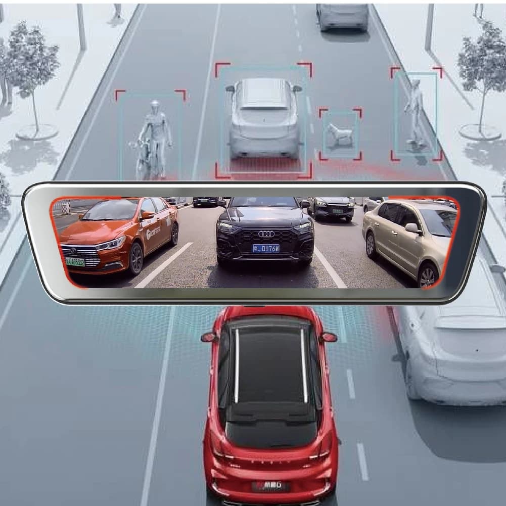 Retrovisor mirror with LVDS Digital Signal Streaming, Double BSD lens, Dashcam Anti-glare 50fps