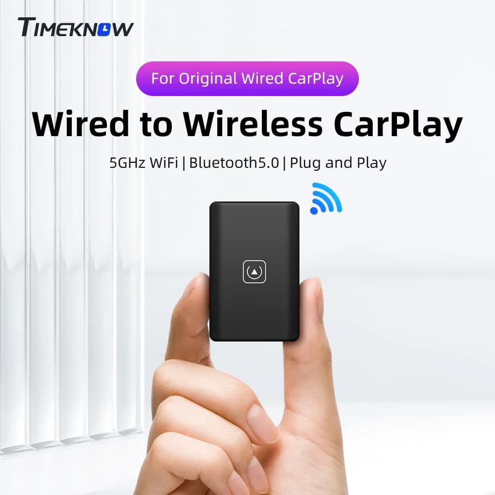 TIMEKNOW Nuovo Wireless CarPlay Android Auto Wireless Adatper Smart Mini Box Plug and Play BT WiFi Connessione rapida