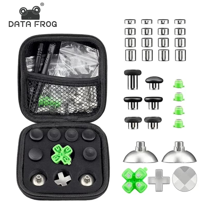 Pulsanti bullet magnetici in metallo DATA FROG e D-Pad ad altezza regolabile per parti di ricambio del controller compatibili con PS5