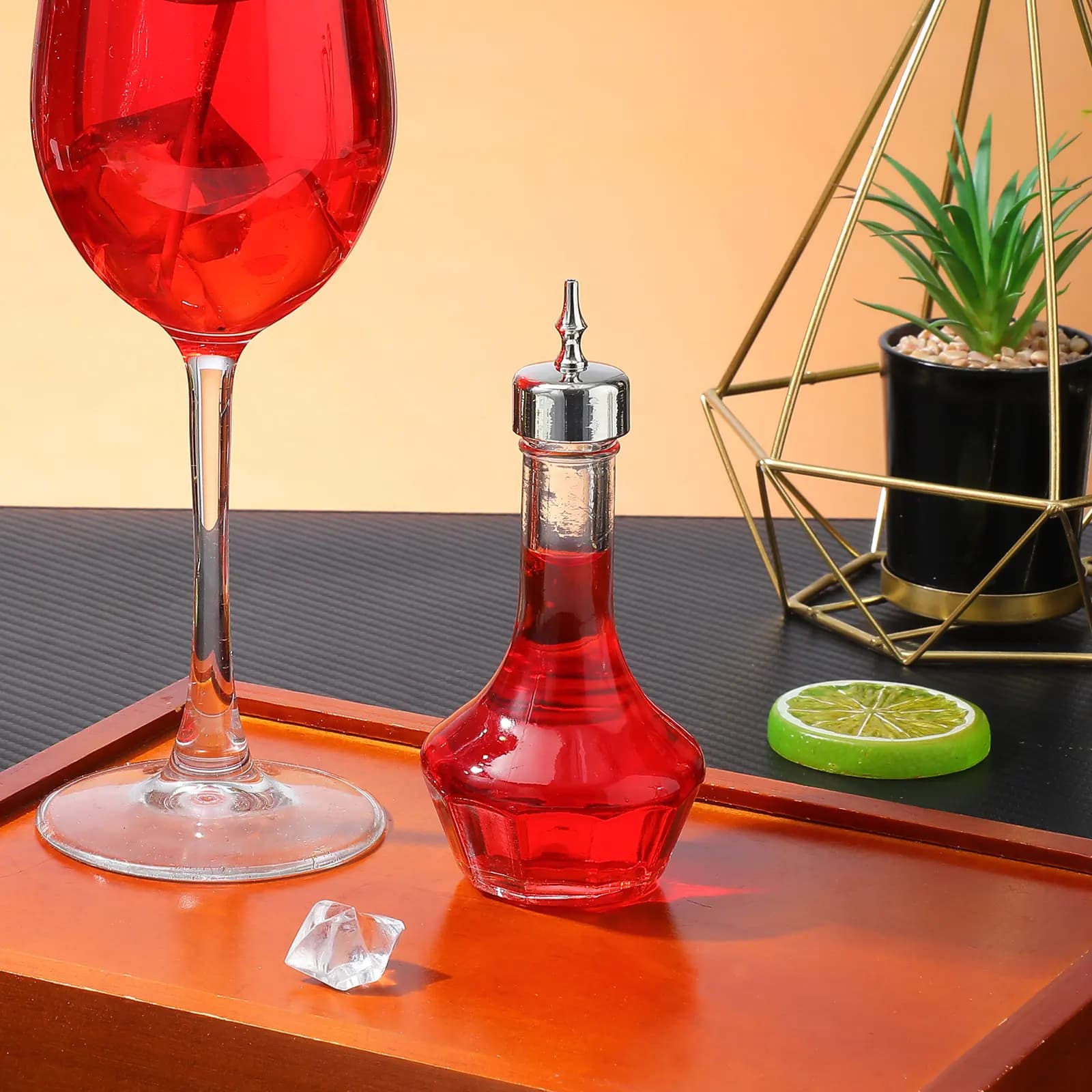 1 Pezzo Shaker per Cocktail in Vetro Robusto con Coperchio Antigoccia, Facile da Usare, Strumento da Bar per Miscelare Vini